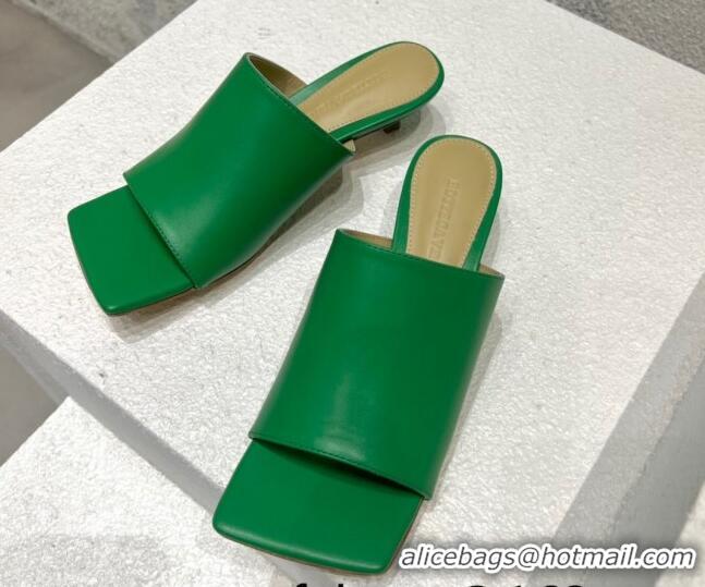 Good Quality Bottega Veneta Stretch Lambskin Heel Sandals 4cm Green 032164