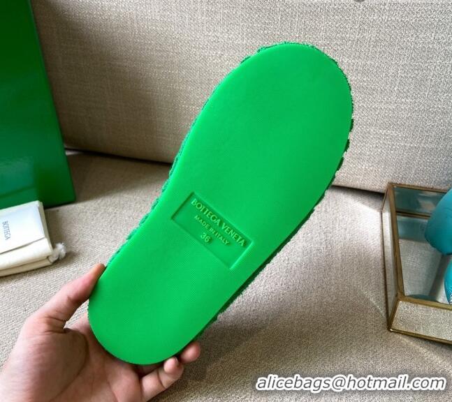 Good Quality Bottega Veneta Resort Sponge Towel Slides Sandals Grass Green 032173