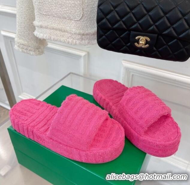 Duplicate Bottega Veneta Resort Sponge Towel Slides Sandals Pink 032178