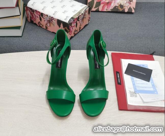 Duplicate Dolce & Gabbana DG Calf Leather High Heel Sandals 10.5cm Green 030542