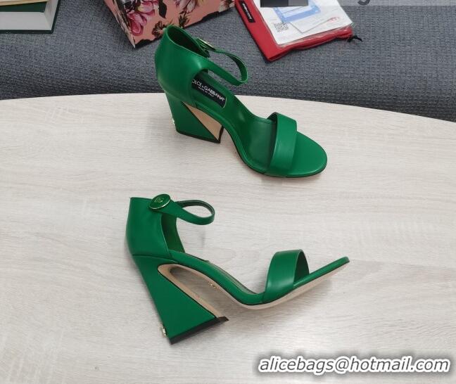 Duplicate Dolce & Gabbana DG Calf Leather High Heel Sandals 10.5cm Green 030542