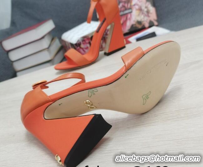 Purchase Dolce & Gabbana DG Calf Leather High Heel Sandals 10.5cm Orange 030544