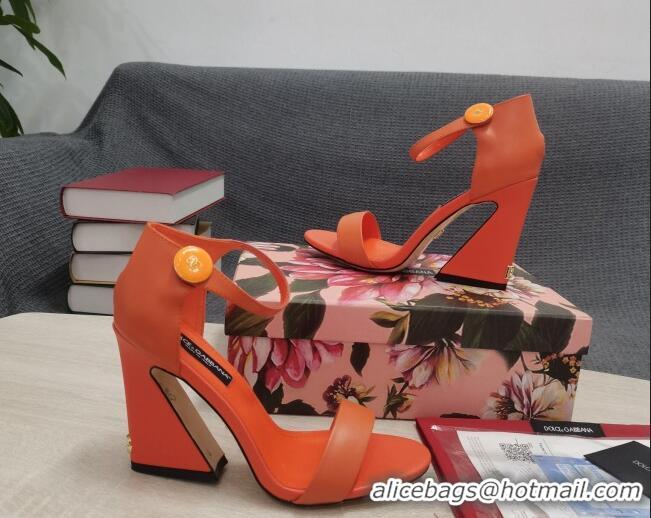 Purchase Dolce & Gabbana DG Calf Leather High Heel Sandals 10.5cm Orange 030544