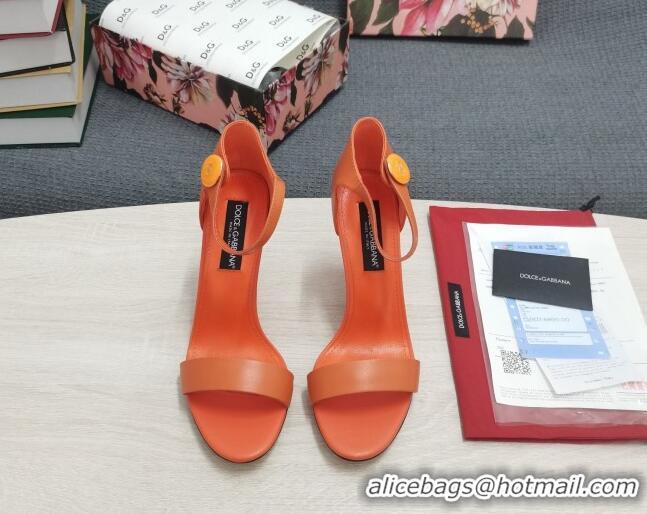 Purchase Dolce & Gabbana DG Calf Leather High Heel Sandals 10.5cm Orange 030544