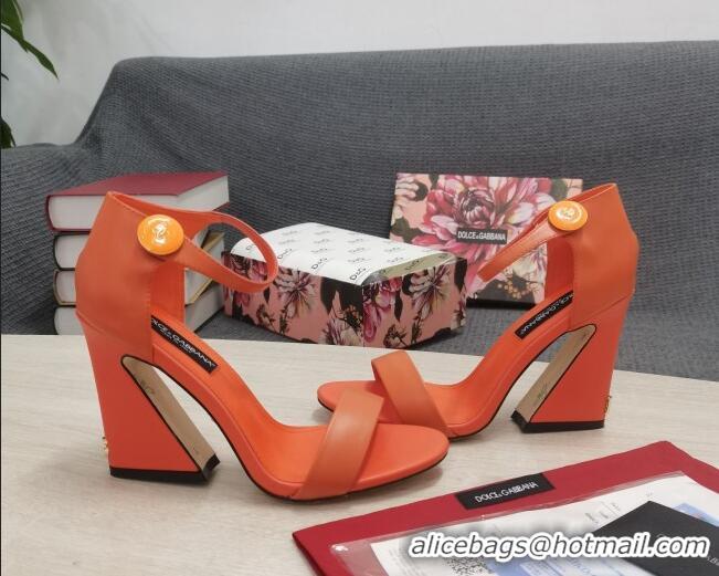 Purchase Dolce & Gabbana DG Calf Leather High Heel Sandals 10.5cm Orange 030544