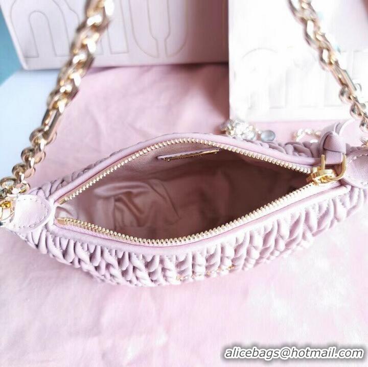 Discount miu miu Matelasse Nappa Leather mini Shoulder Bag 6BE641 pink