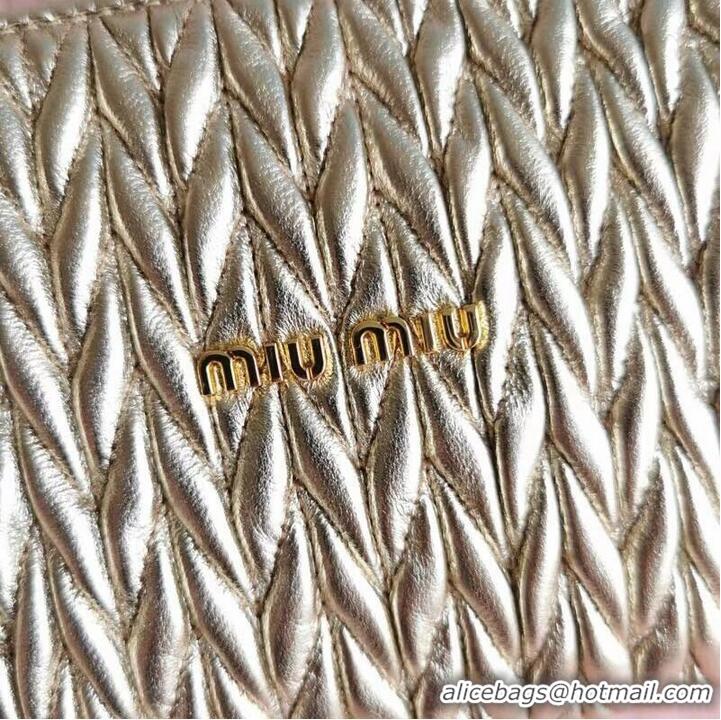 Buy Promotional miu miu Matelasse Nappa Leather mini Shoulder Bag 6BE641 gold