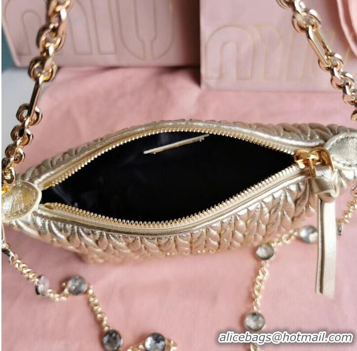 Buy Promotional miu miu Matelasse Nappa Leather mini Shoulder Bag 6BE641 gold