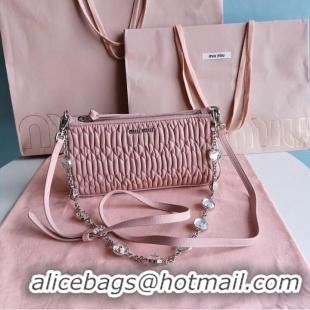 Grade Quality miu miu Matelasse Nappa Leather Shoulder Bag 6BH225 pink