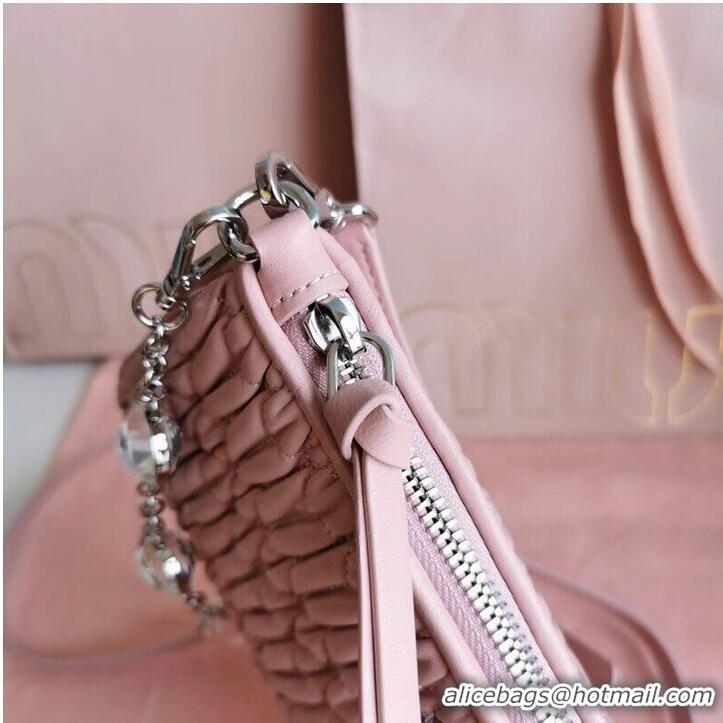 Grade Quality miu miu Matelasse Nappa Leather Shoulder Bag 6BH225 pink