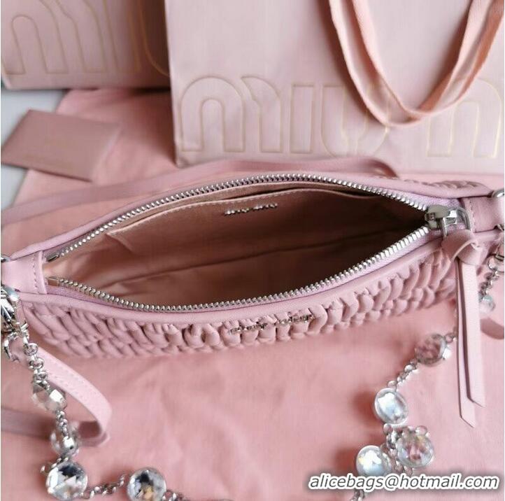 Grade Quality miu miu Matelasse Nappa Leather Shoulder Bag 6BH225 pink