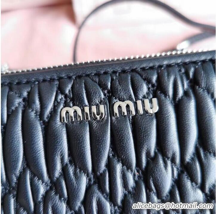 New Cheap miu miu Matelasse Nappa Leather Shoulder Bag 6BH225 black