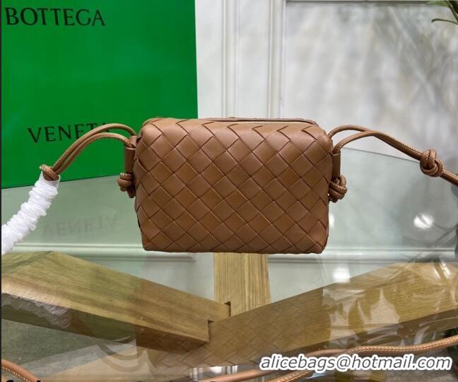 Top Grade Bottega Veneta Mini Loop Crossbody Bag Caramel BV0531 Brown