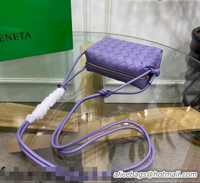 Luxury Discount Bottega Veneta Mini Loop Crossbody Bag Lavender BV0531 Purple