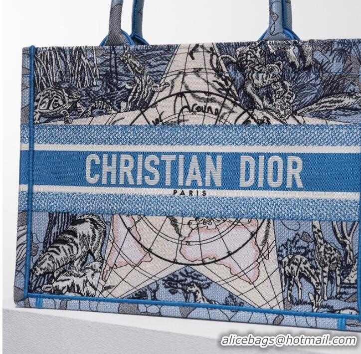 High Quality DIOR BOOK TOTE Embroidery C1287-23 Blue