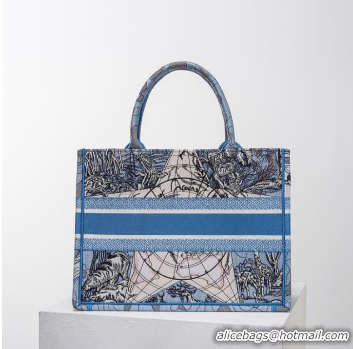 High Quality DIOR BOOK TOTE Embroidery C1287-23 Blue