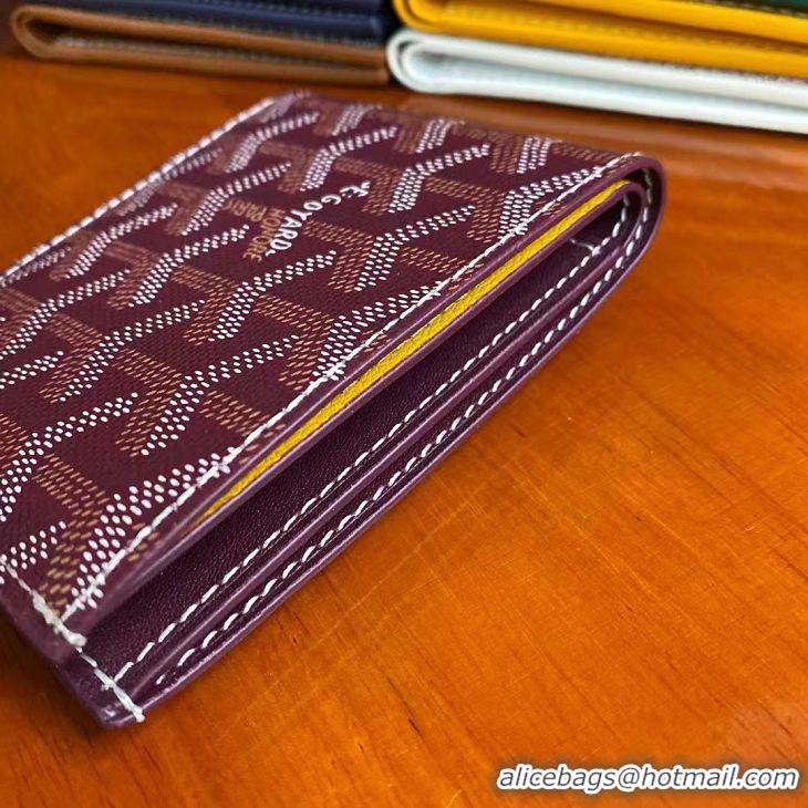 Inexpensive Goyard 8 Card Slots Billfold Wallet 020085a Burgundy