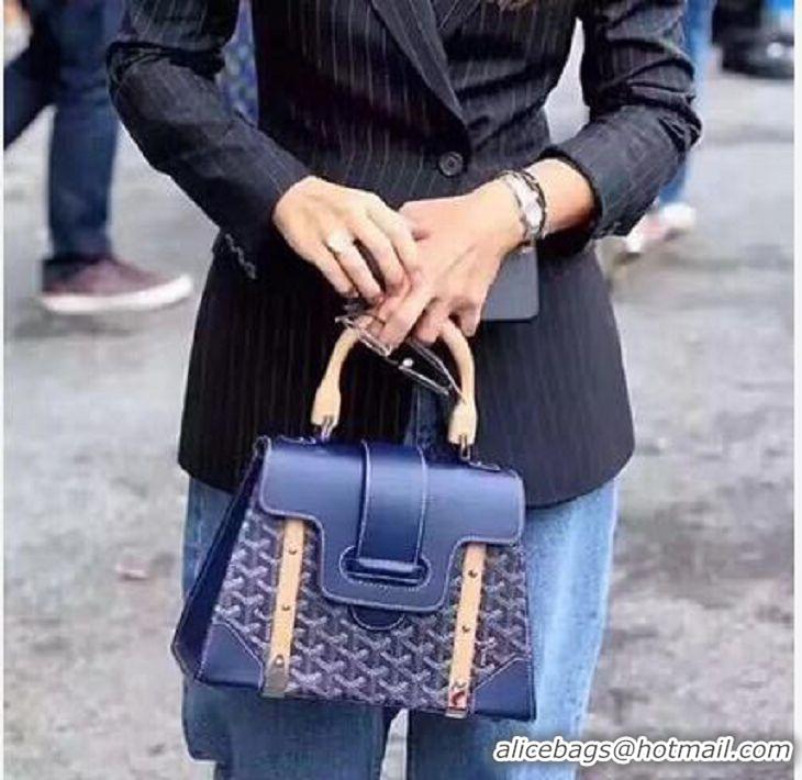 Top Grade Goyard Original Saigon Tote Bag With Strap PM 8942 Navy Blue