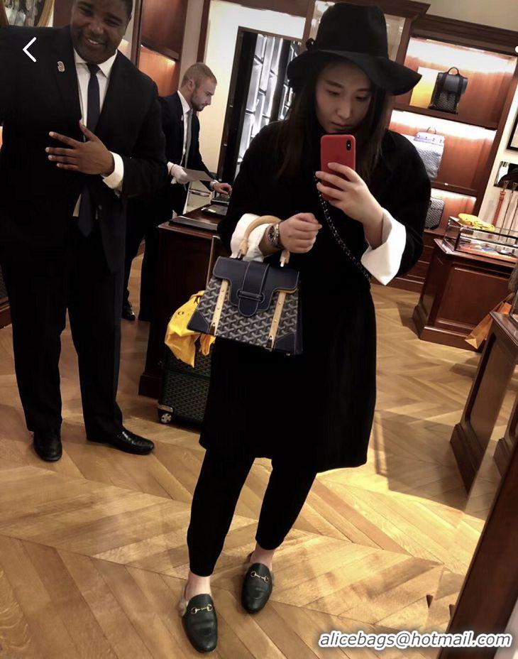 Top Grade Goyard Original Saigon Tote Bag With Strap PM 8942 Navy Blue