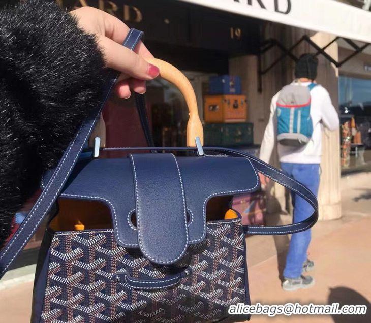 Fashionable Goyard Original Saigon Tote Bag With Strap Mini 8942 Navy Blue