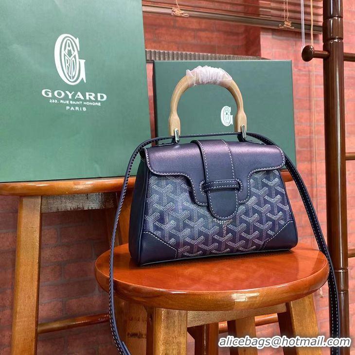 Fashionable Goyard Original Saigon Tote Bag With Strap Mini 8942 Navy Blue