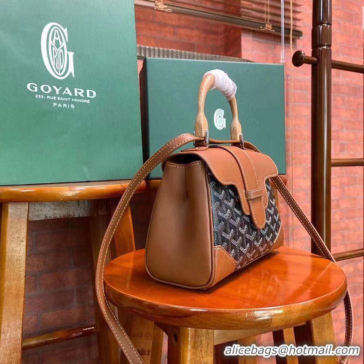 Super Quality Goyard Original Saigon Tote Bag With Strap Mini 8942 Black And Tan