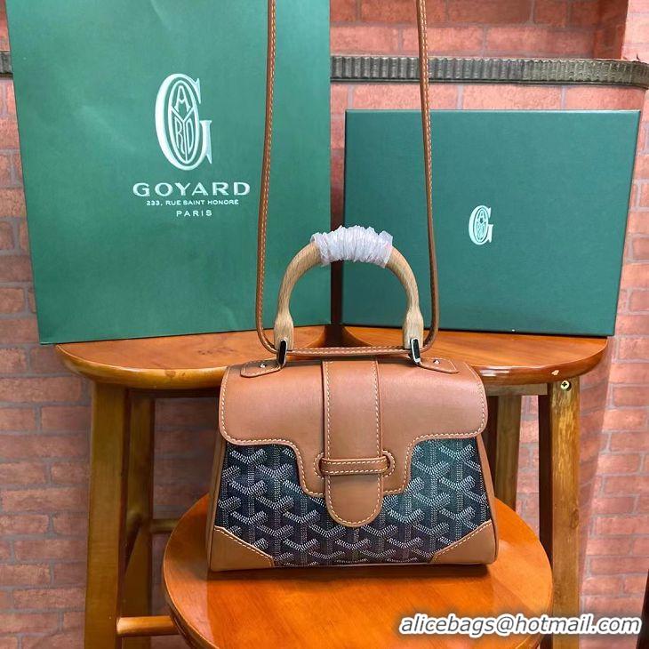 Super Quality Goyard Original Saigon Tote Bag With Strap Mini 8942 Black And Tan