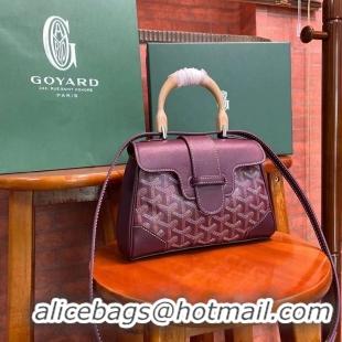 Low Cost Goyard Original Saigon Tote Bag With Strap Mini 8942 Burgundy