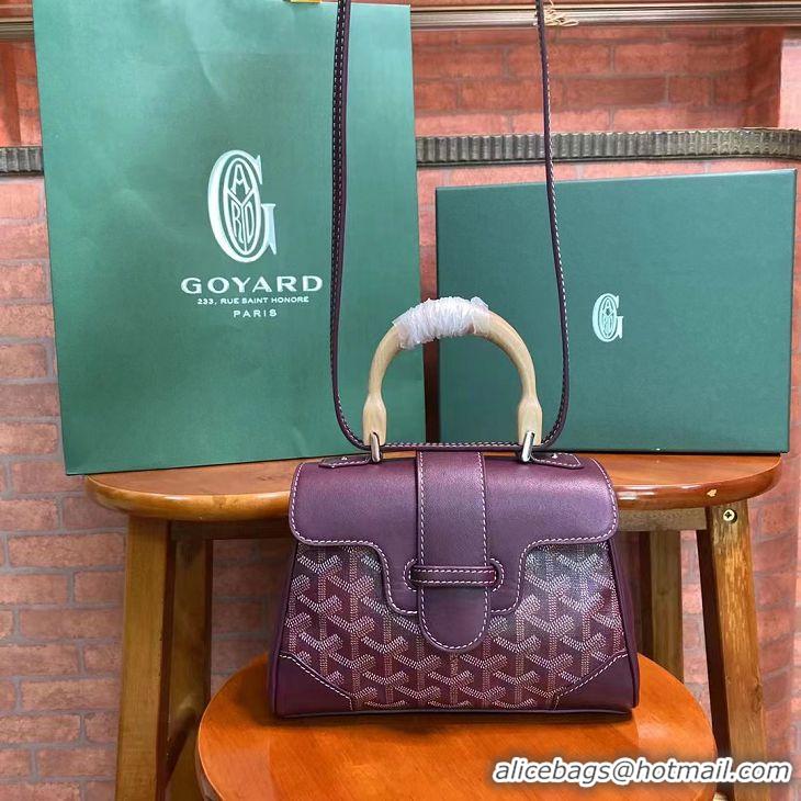 Low Cost Goyard Original Saigon Tote Bag With Strap Mini 8942 Burgundy