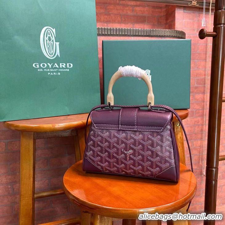 Low Cost Goyard Original Saigon Tote Bag With Strap Mini 8942 Burgundy