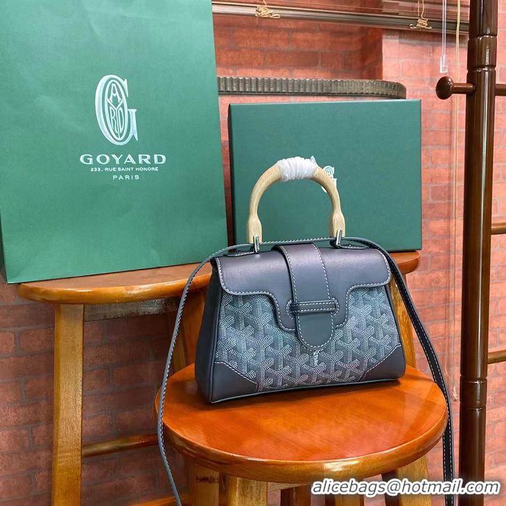 2017 New Goyard Original Saigon Tote Bag With Strap Mini 8942 Dark Grey