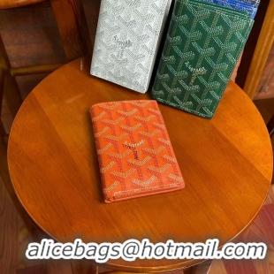 Famous Brand Goyard Leather Card Cover Wallet 020093 Orange