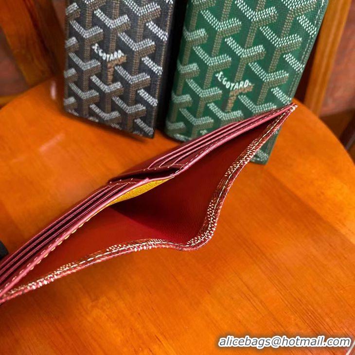 High Promotion Goyard Leather Card Cover Wallet 020093 Red