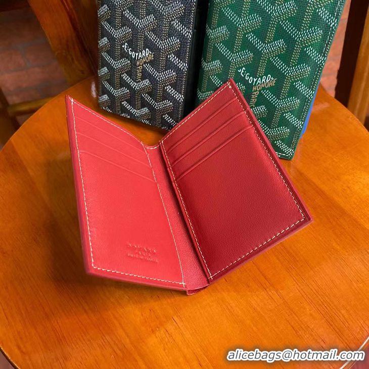 High Promotion Goyard Leather Card Cover Wallet 020093 Red