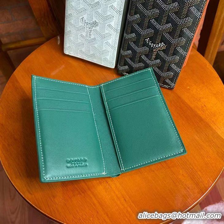 Top Discount Goyard Leather Card Cover Wallet 020093 Green