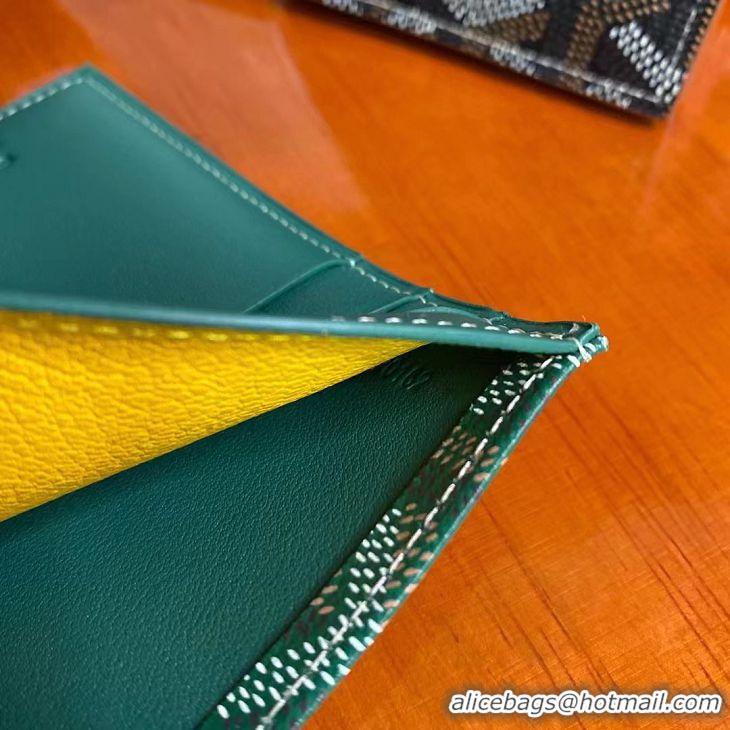 Top Discount Goyard Leather Card Cover Wallet 020093 Green