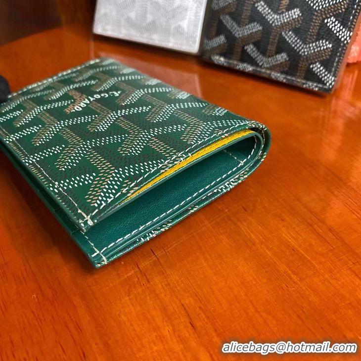 Top Discount Goyard Leather Card Cover Wallet 020093 Green