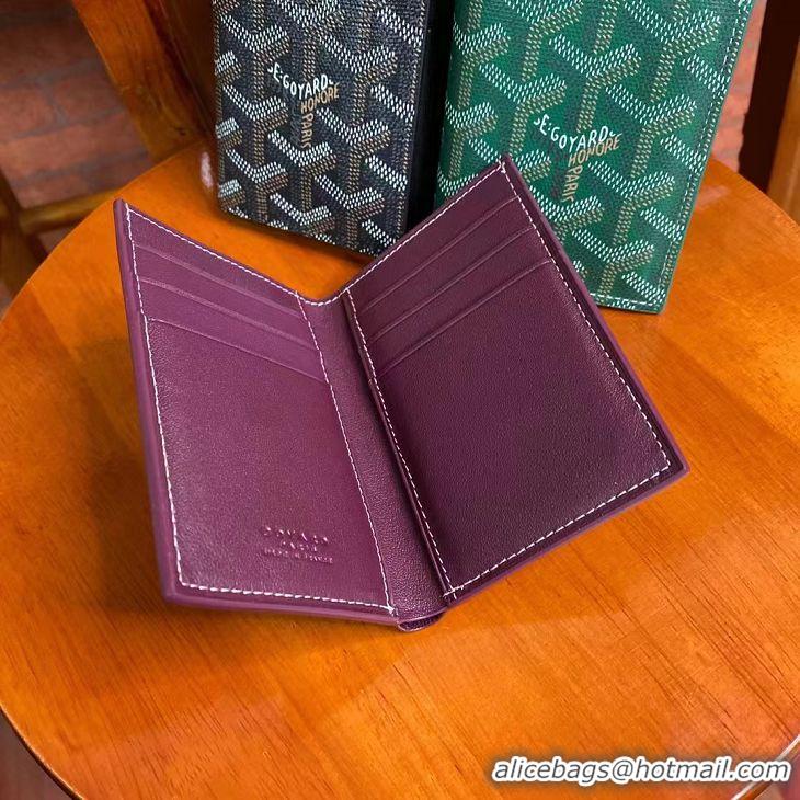 Free Shipping Promotion Goyard Leather Card Cover Wallet 020093 Bungundy