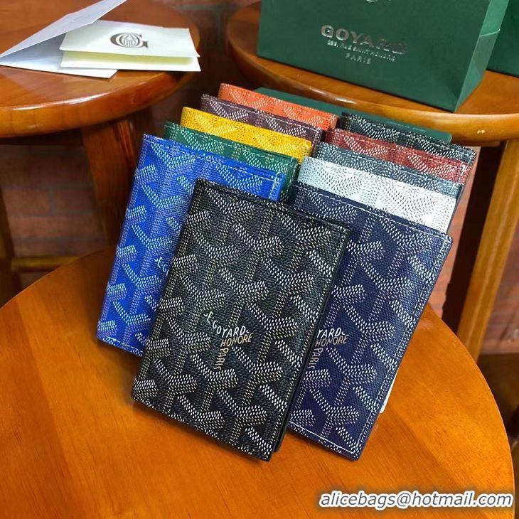 Best Price Goyard Leather Card Cover Wallet 020093 Navy Blue