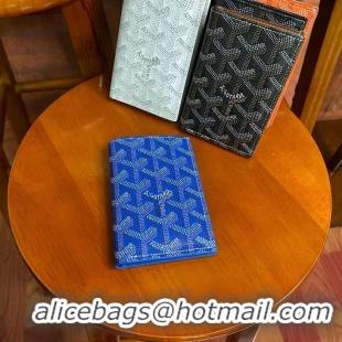 Hot Sell Goyard Leather Card Cover Wallet 020093 Light Blue