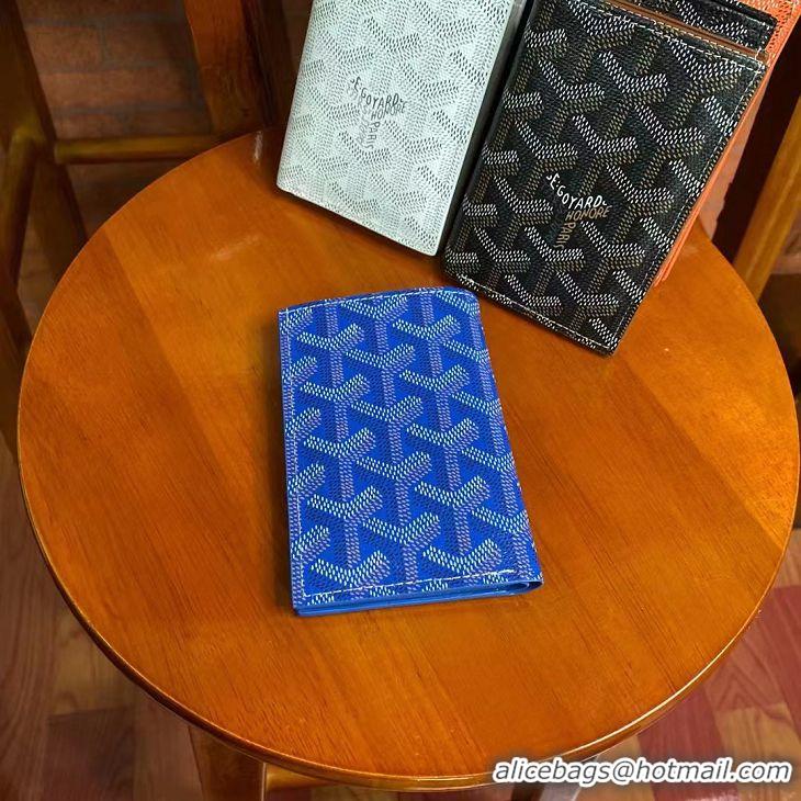 Hot Sell Goyard Leather Card Cover Wallet 020093 Light Blue