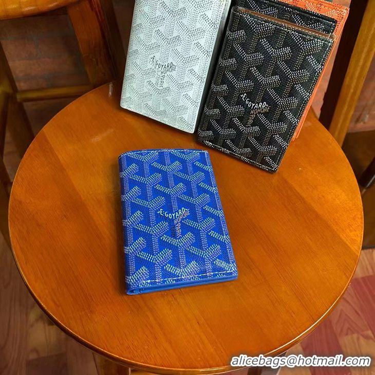 Hot Sell Goyard Leather Card Cover Wallet 020093 Light Blue