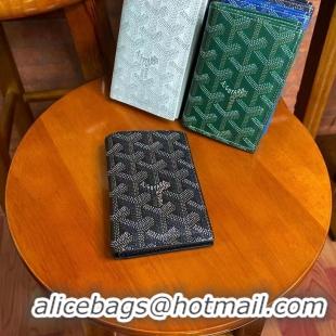 Most Popular Goyard Leather Card Cover Wallet 020093 Black