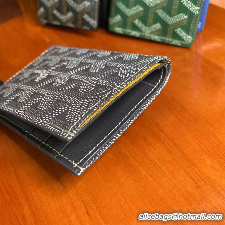 Cheapest Goyard Leather Card Cover Wallet 020093 Dark Grey