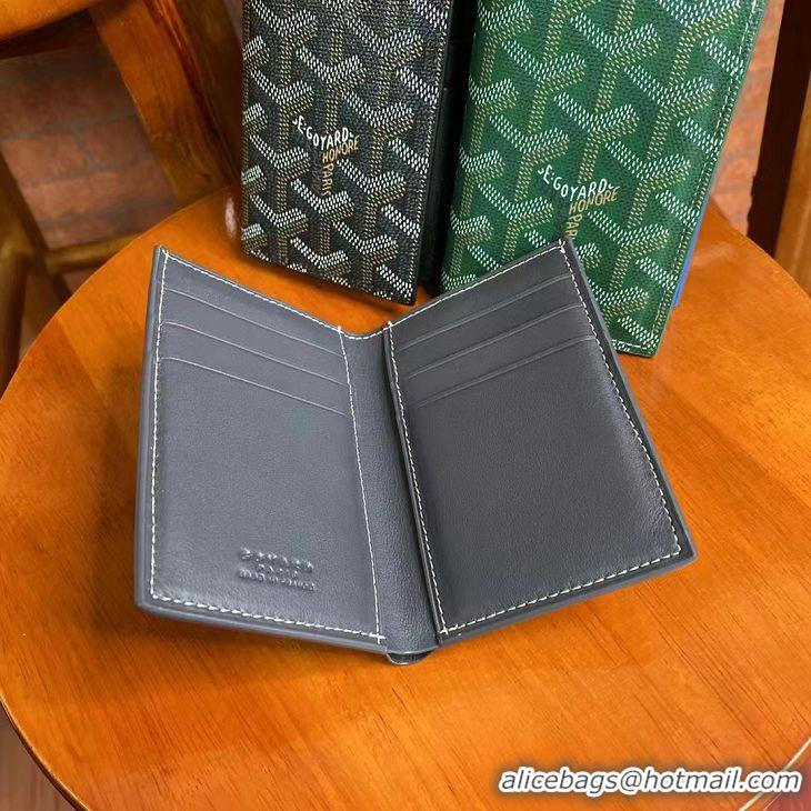 Cheapest Goyard Leather Card Cover Wallet 020093 Dark Grey