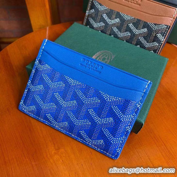 Top Design Goyard Original Card Holder 020090 Light Blue