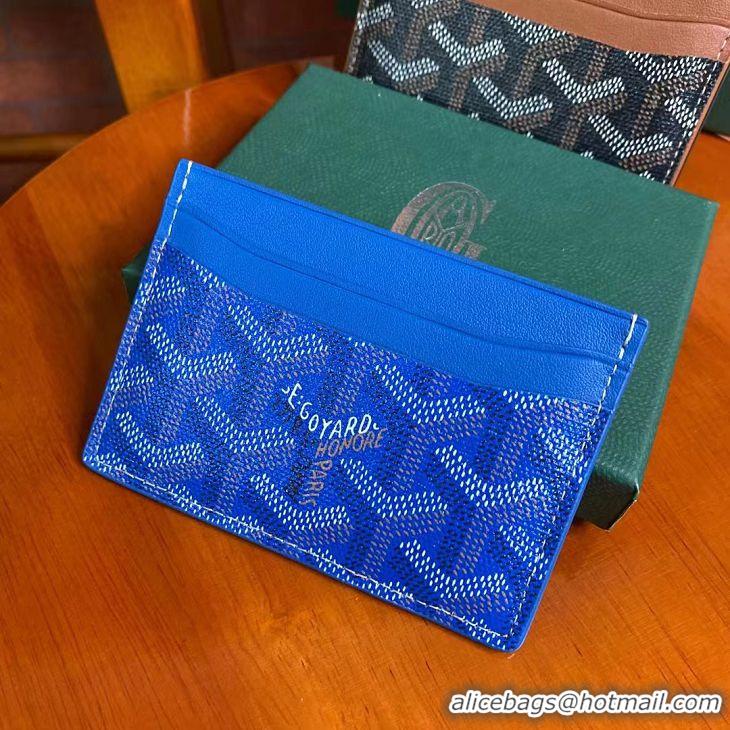 Top Design Goyard Original Card Holder 020090 Light Blue