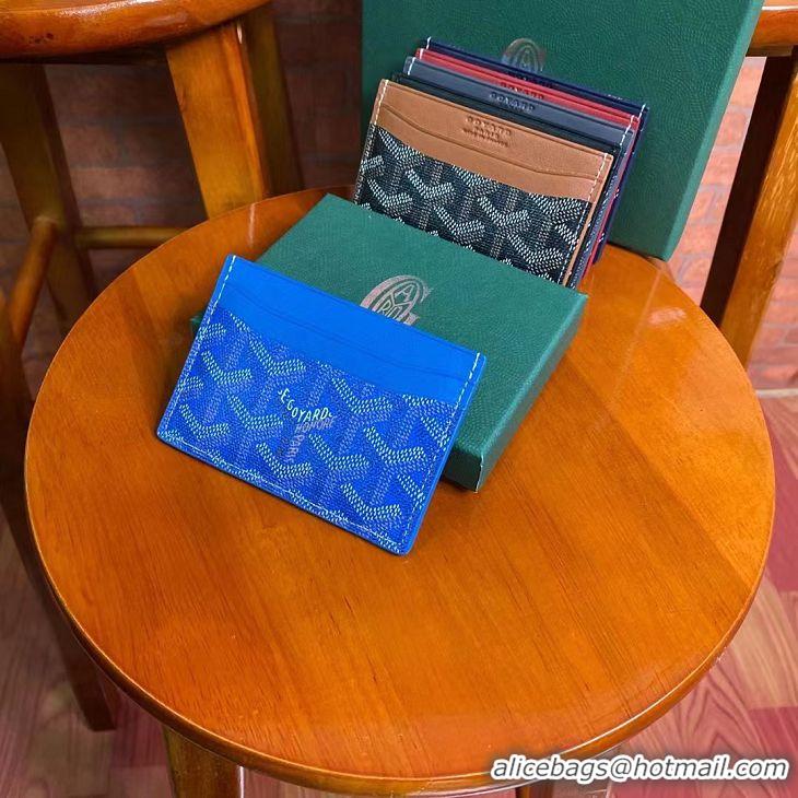 Top Design Goyard Original Card Holder 020090 Light Blue