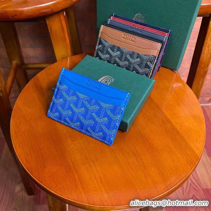 Top Design Goyard Original Card Holder 020090 Light Blue