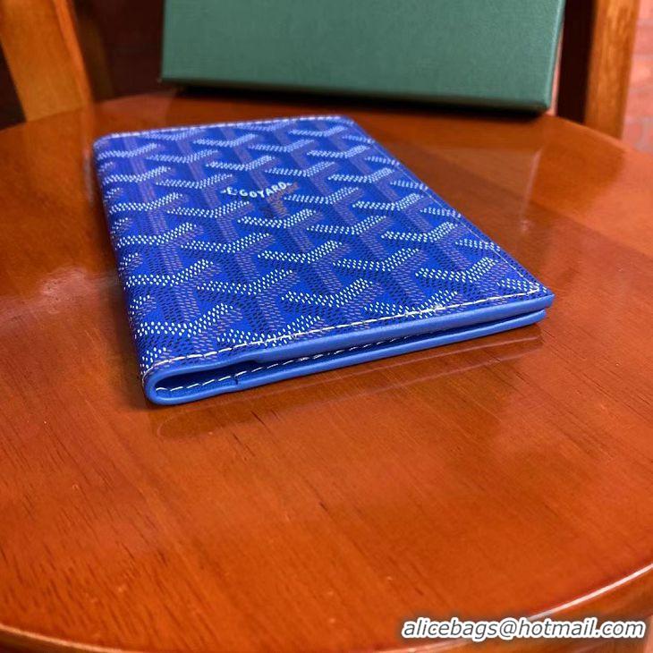 Free Shipping Promotional Goyard Original Passport Holder 020109 Light Blue